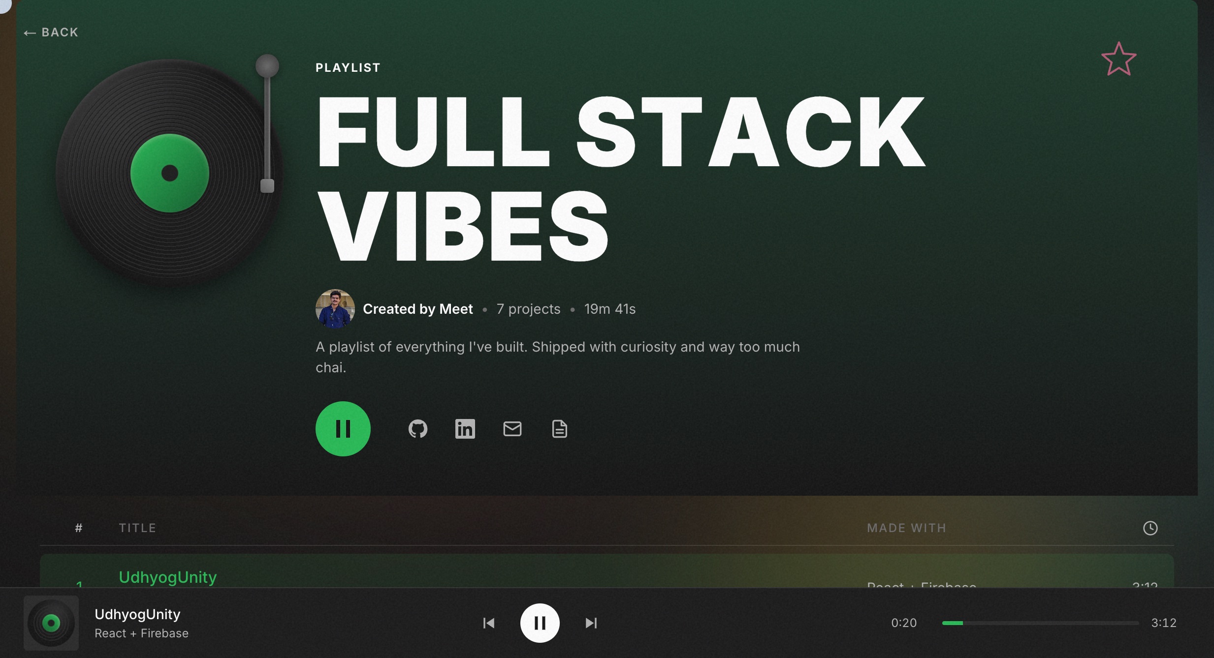 Project Playlist — Next.js + TypeScript