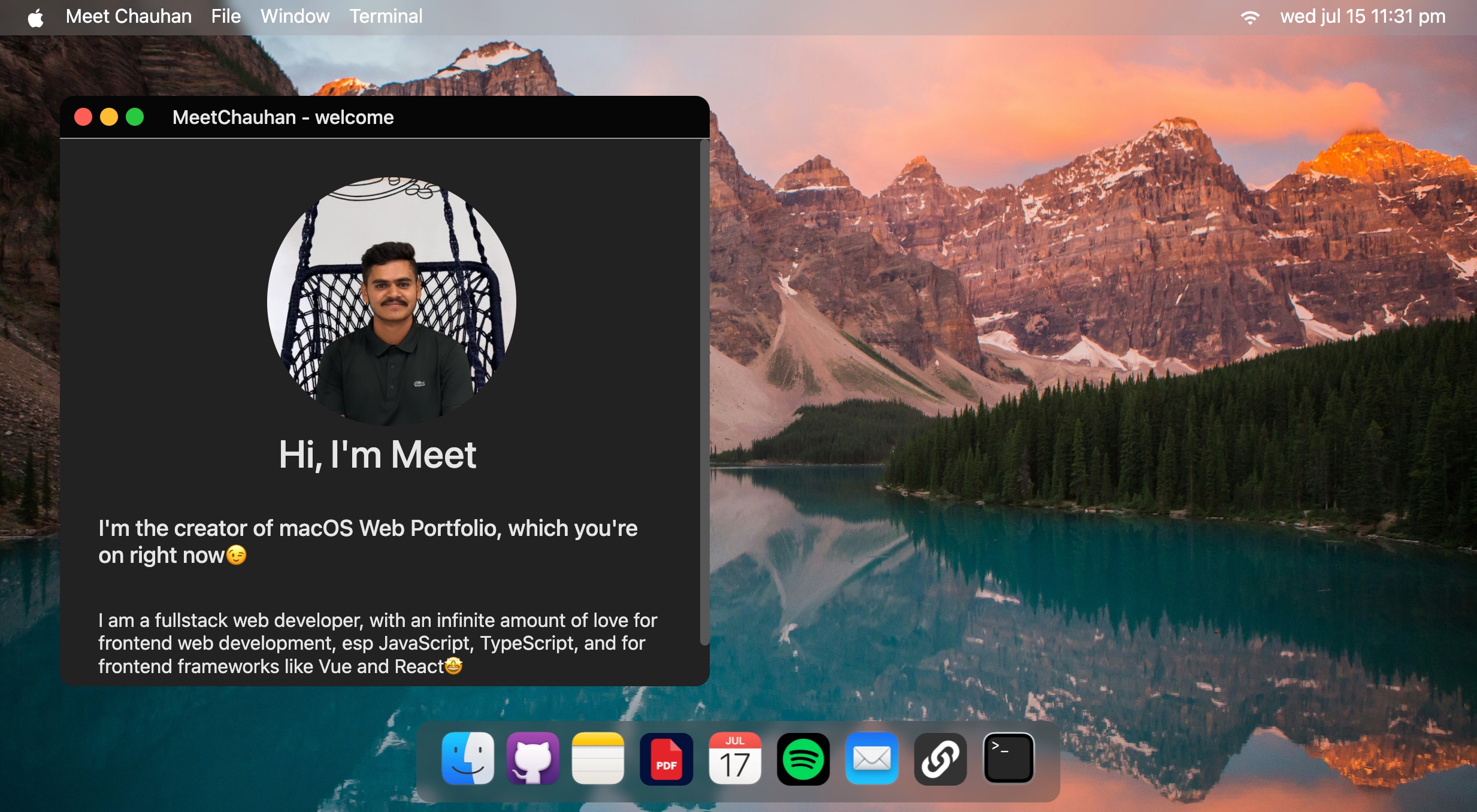 Mac Portfolio — Vue.js